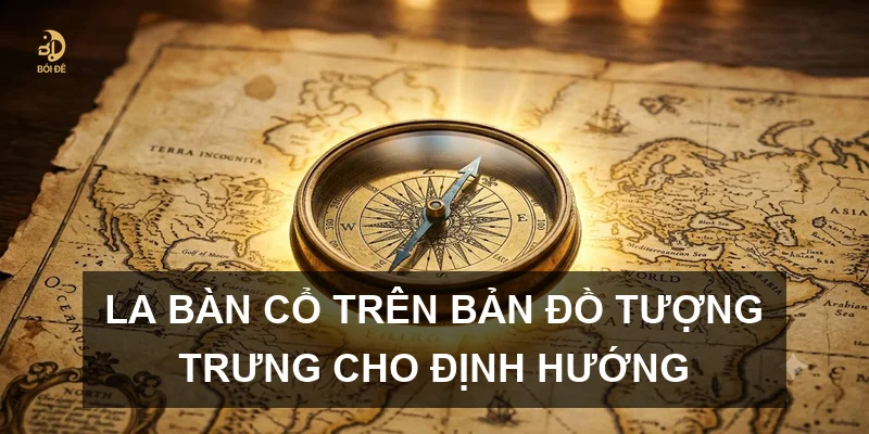 La bàn cổ trên bản đồ tượng trưng cho định hướng