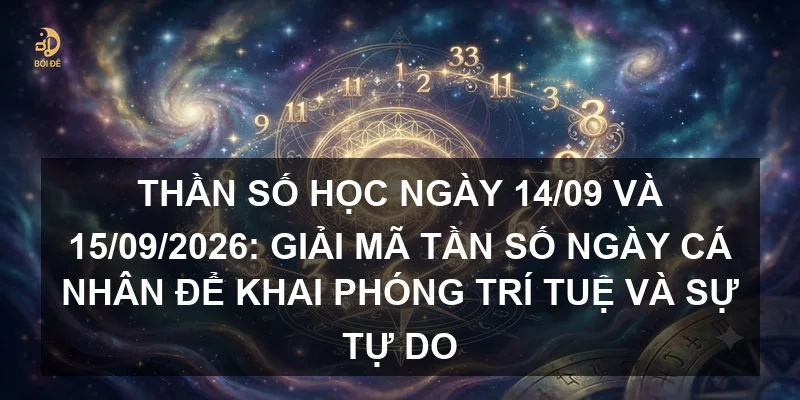 Thần số học ngày 14/09 và 15/09/2026: Giải mã tần số ngày cá nhân để khai phóng trí tuệ và sự tự do