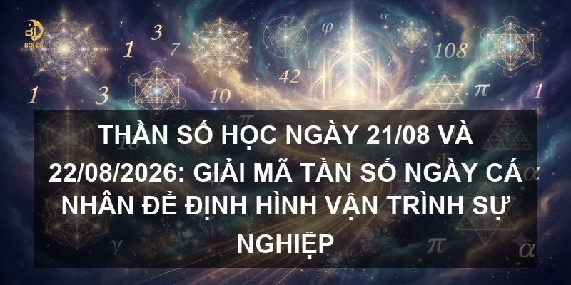 Thần số học ngày 21/08 và 22/08/2026: Giải mã tần số ngày cá nhân để định hình vận trình sự nghiệp