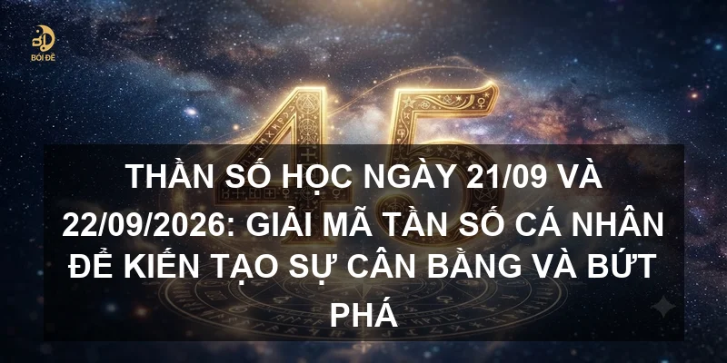 Thần số học ngày 21/09 và 22/09/2026: Giải mã tần số cá nhân để kiến tạo sự cân bằng và bứt phá
