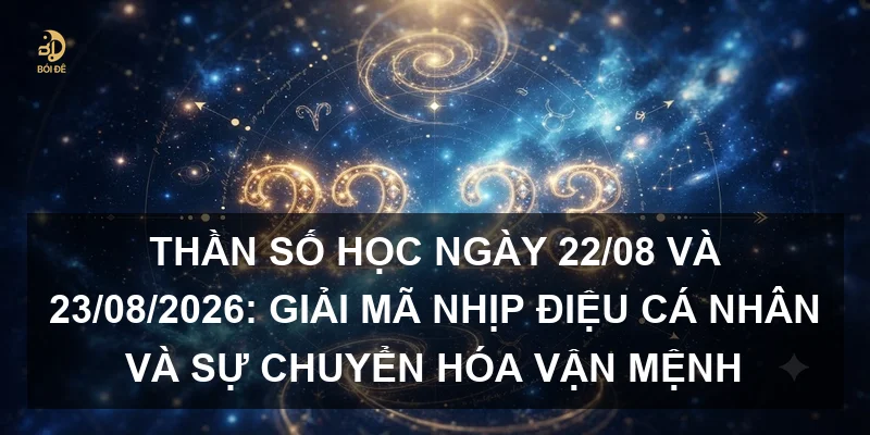 Thần số học ngày 22/08 và 23/08/2026: Giải mã nhịp điệu cá nhân và sự chuyển hóa vận mệnh