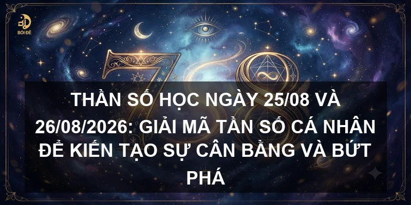Thần số học ngày 25/08 và 26/08/2026: Giải mã tần số cá nhân để kiến tạo sự cân bằng và bứt phá