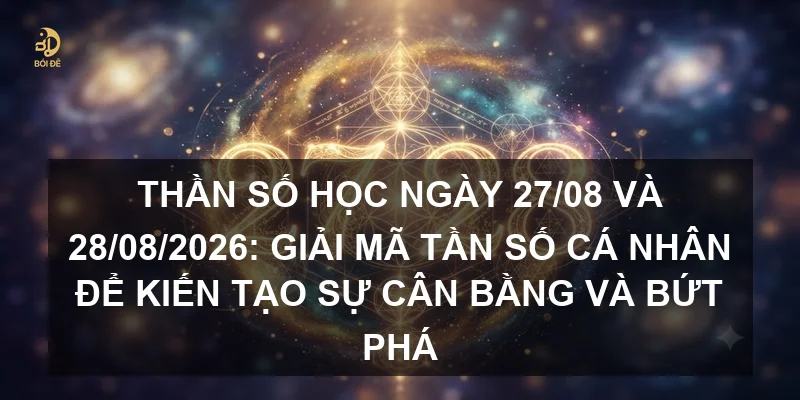 Thần số học ngày 27/08 và 28/08/2026: Giải mã tần số cá nhân để kiến tạo sự cân bằng và bứt phá
