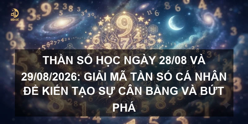 Thần số học ngày 28/08 và 29/08/2026: Giải mã tần số cá nhân để kiến tạo sự cân bằng và bứt phá