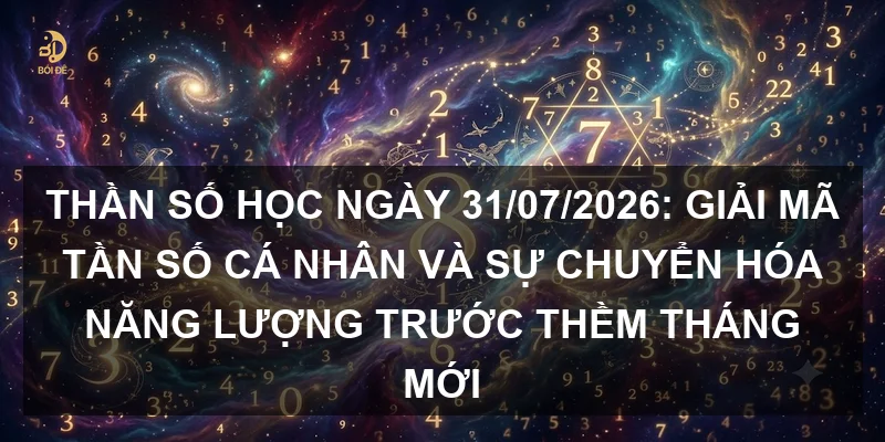 Thần số học ngày 31/07/2026: Giải mã tần số cá nhân và sự chuyển hóa năng lượng trước thềm tháng mới