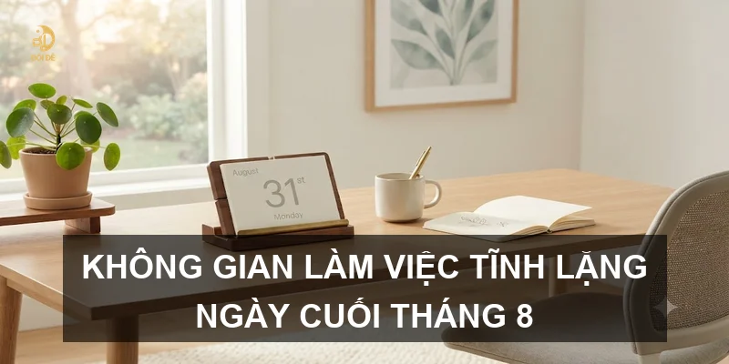 Không gian làm việc tĩnh lặng ngày cuối tháng 8