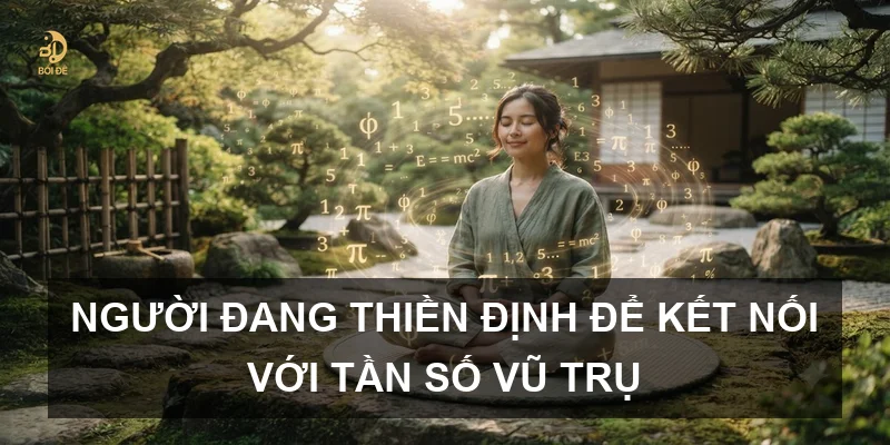 Người đang thiền định để kết nối với tần số vũ trụ