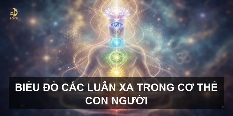 Biểu đồ các luân xa trong cơ thể con người