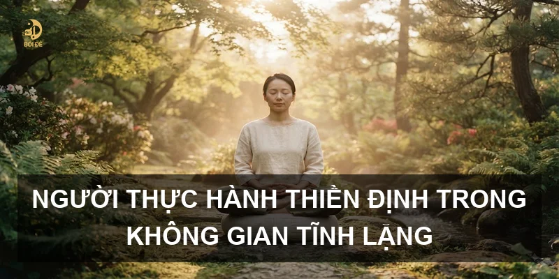 Người thực hành thiền định trong không gian tĩnh lặng