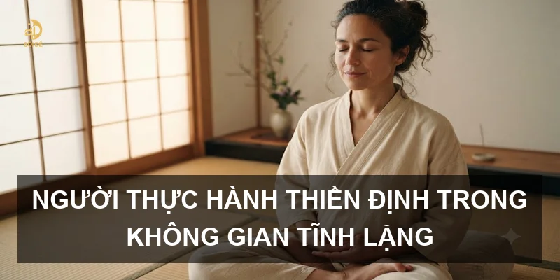 Người thực hành thiền định trong không gian tĩnh lặng