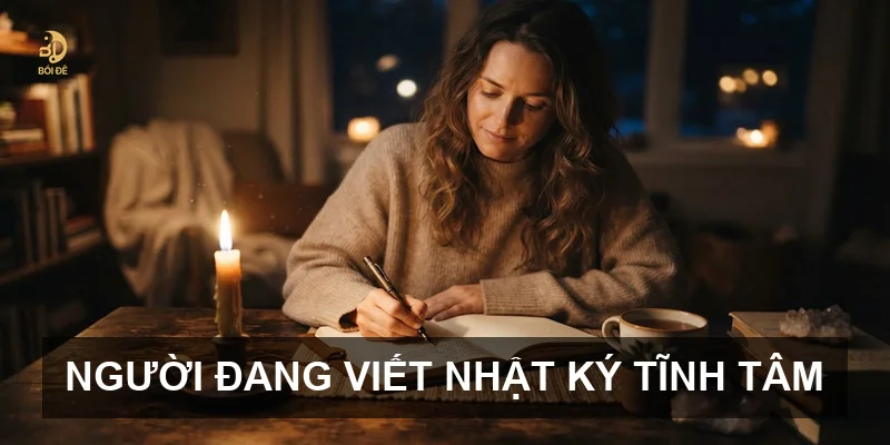 Người đang viết nhật ký tĩnh tâm