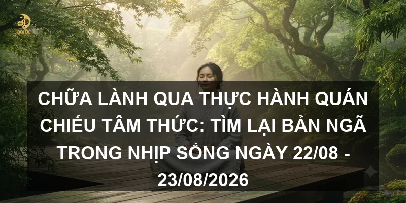 Chữa lành qua thực hành quán chiếu tâm thức: Tìm lại bản ngã trong nhịp sống ngày 22/08 - 23/08/2026
