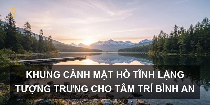 Khung cảnh mặt hồ tĩnh lặng tượng trưng cho tâm trí bình an