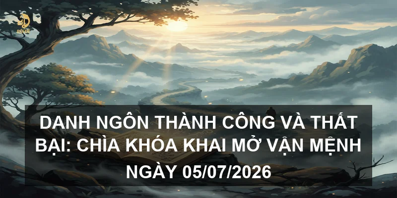 Danh ngôn thành công và thất bại: Chìa khóa khai mở vận mệnh ngày 05/07/2026