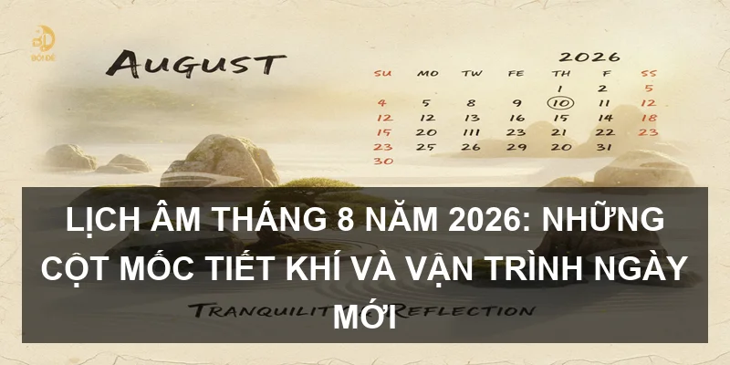 Lịch Âm tháng 8 năm 2026: Những cột mốc tiết khí và vận trình ngày mới