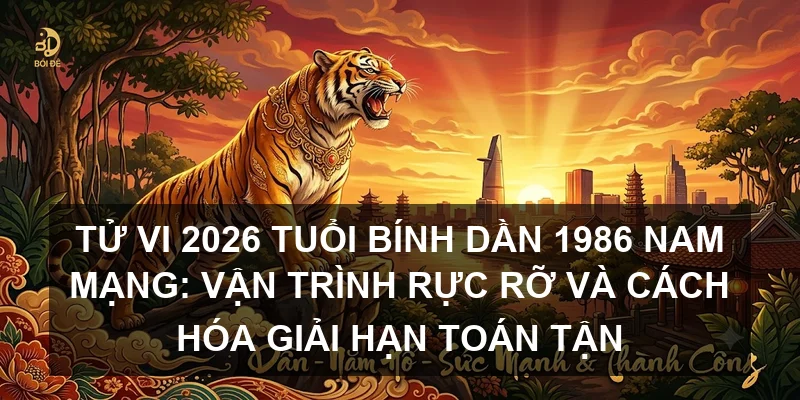 Tử vi 2026 tuổi Bính Dần 1986 nam mạng: Vận trình rực rỡ và cách hóa giải hạn Toán Tận