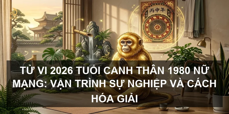 Tử vi 2026 tuổi Canh Thân 1980 nữ mạng: Vận trình sự nghiệp và cách hóa giải
