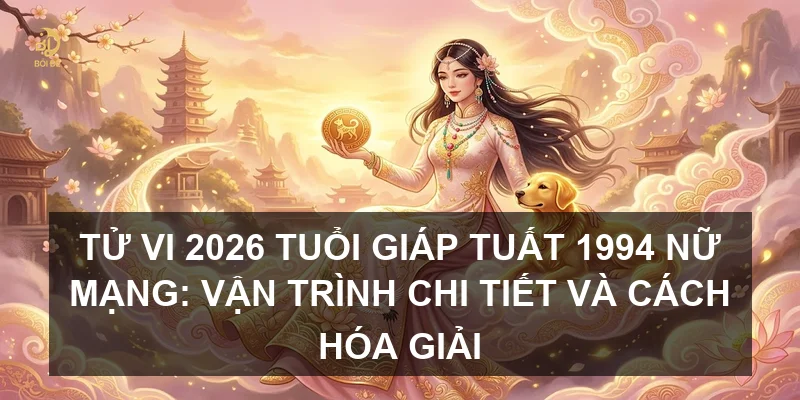 Tử vi 2026 tuổi Giáp Tuất 1994 nữ mạng: Vận trình chi tiết và cách hóa giải