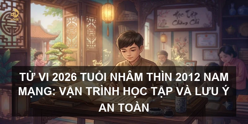 Tử vi 2026 tuổi Nhâm Thìn 2012 nam mạng: Vận trình học tập và lưu ý an toàn
