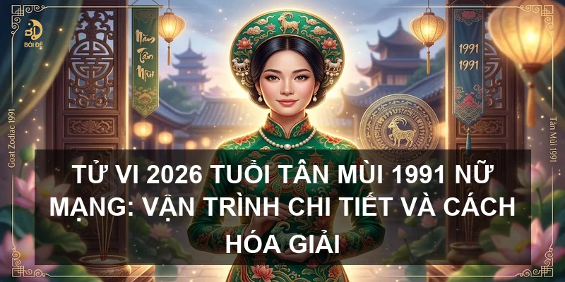 Tử vi 2026 tuổi Tân Mùi 1991 nữ mạng: Vận trình chi tiết và cách hóa giải