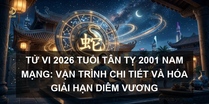 Tử vi 2026 tuổi Tân Tỵ 2001 nam mạng: Vận trình chi tiết và hóa giải hạn Diêm Vương