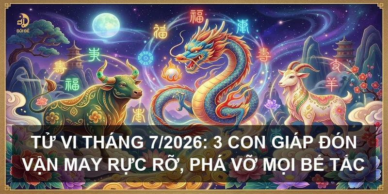 Tử vi tháng 7/2026: 3 con giáp đón vận may rực rỡ, phá vỡ mọi bế tắc