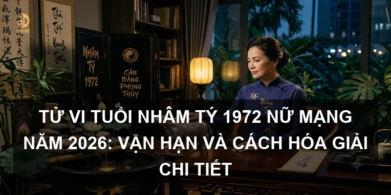 Tử vi tuổi Nhâm Tý 1972 nữ mạng năm 2026: Vận hạn và cách hóa giải chi tiết