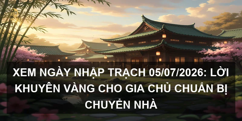 Xem ngày nhập trạch 05/07/2026: Lời khuyên vàng cho gia chủ chuẩn bị chuyển nhà