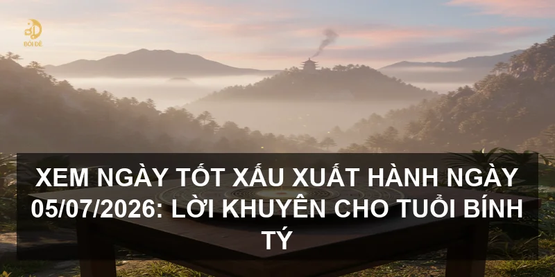 Xem ngày tốt xấu xuất hành ngày 05/07/2026: Lời khuyên cho tuổi Bính Tý