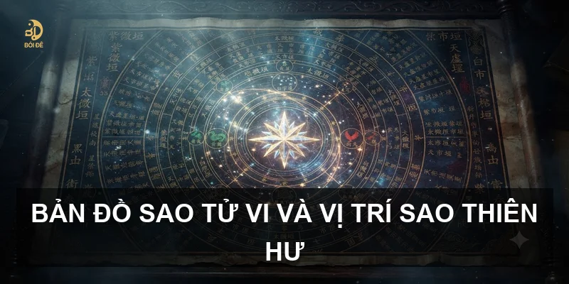 Bản đồ sao Tử vi và vị trí sao Thiên Hư