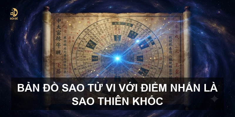 Bản đồ sao Tử vi với điểm nhấn là sao Thiên Khốc