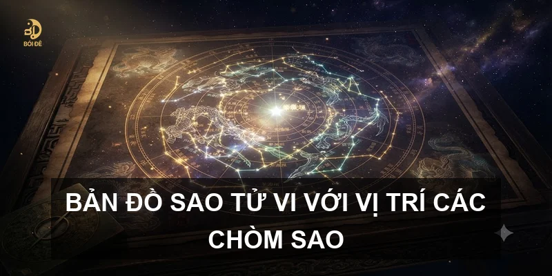 Bản đồ sao Tử vi với vị trí các chòm sao