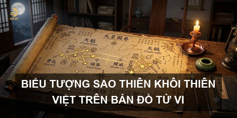 Biểu tượng sao Thiên Khôi Thiên Việt trên bản đồ Tử vi