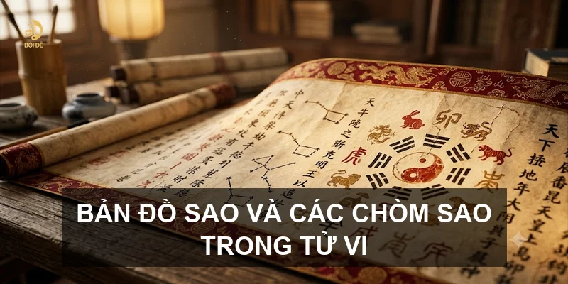 Bản đồ sao và các chòm sao trong Tử vi