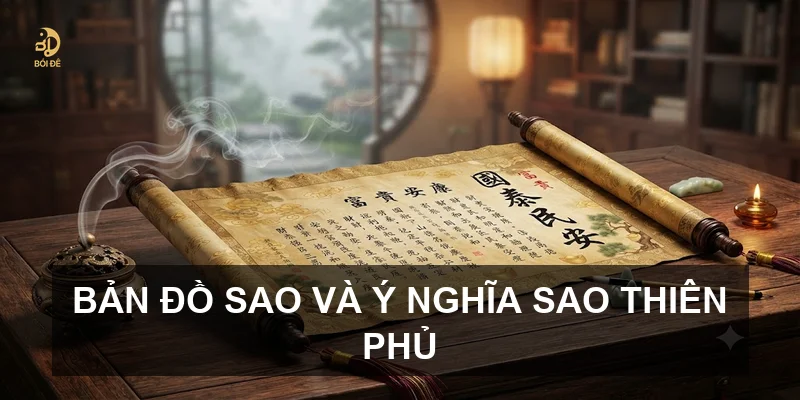 Bản đồ sao và ý nghĩa sao Thiên Phủ