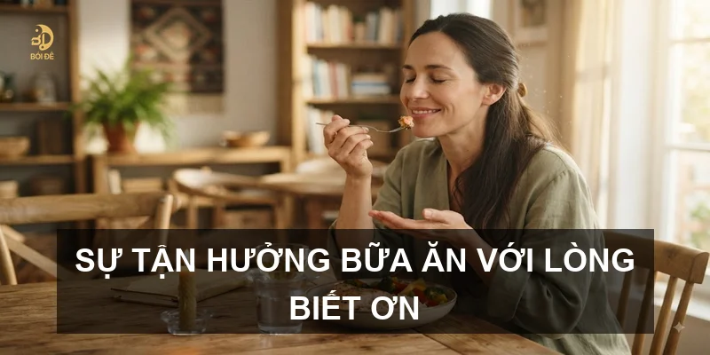 Sự tận hưởng bữa ăn với lòng biết ơn