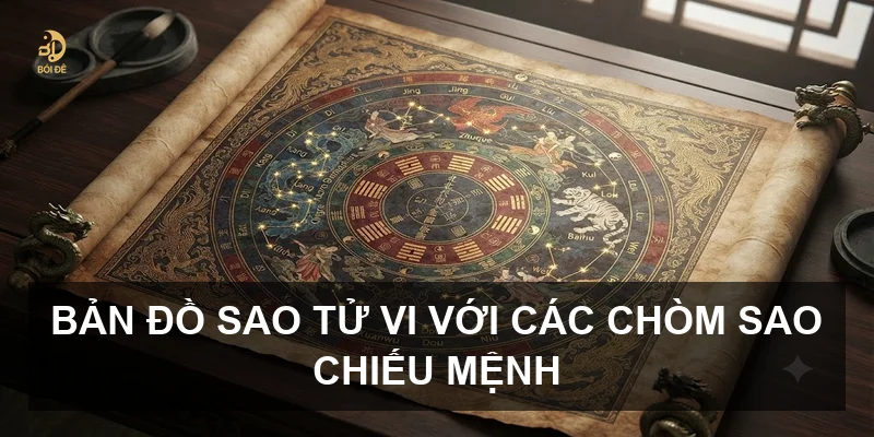 Bản đồ sao Tử vi với các chòm sao chiếu mệnh