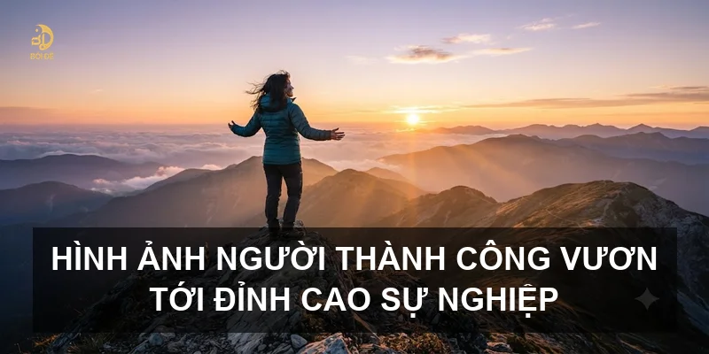 Hình ảnh người thành công vươn tới đỉnh cao sự nghiệp