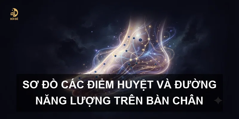 Sơ đồ các điểm huyệt và đường năng lượng trên bàn chân
