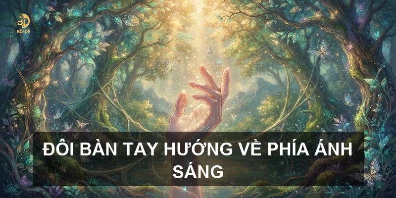 Đôi bàn tay hướng về phía ánh sáng