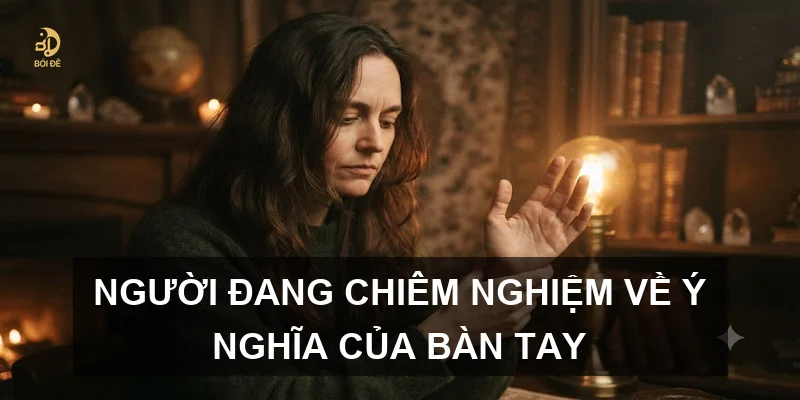 Người đang chiêm nghiệm về ý nghĩa của bàn tay