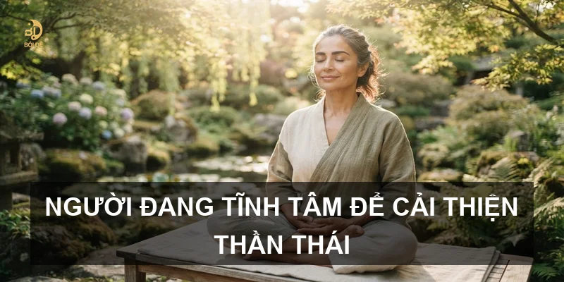 Người đang tĩnh tâm để cải thiện thần thái
