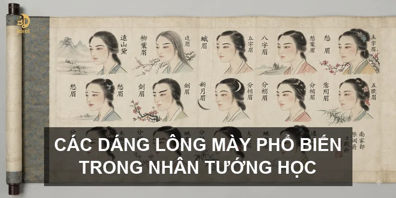Các dáng lông mày phổ biến trong nhân tướng học