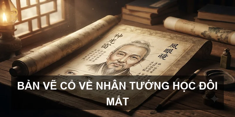 Bản vẽ cổ về nhân tướng học đôi mắt